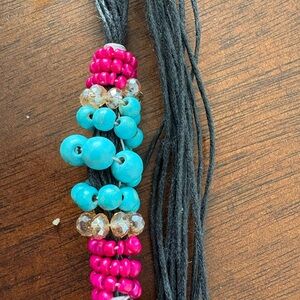 Source Unknown Turquoise and Pink Beaded Necklace